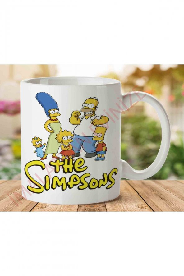 SİMPSON YAZI İki Tarafı Baskılı Kupa Bardak