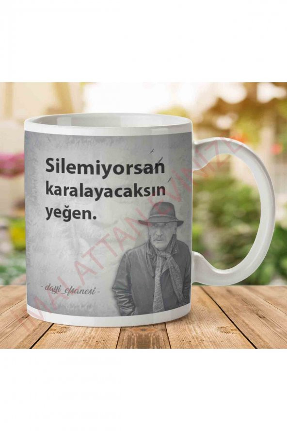 Tuncel Kurtiz Silemiyorsan Karalayacaksın İki Tarafı Baskılı Kupa Bardak