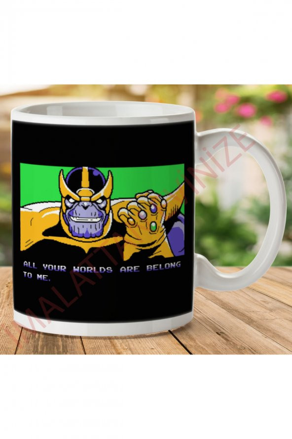 Tüm Dünyalarınız Bana aittir Thanos Zero Wing İki Tarafı Baskılı Kupa Bardak