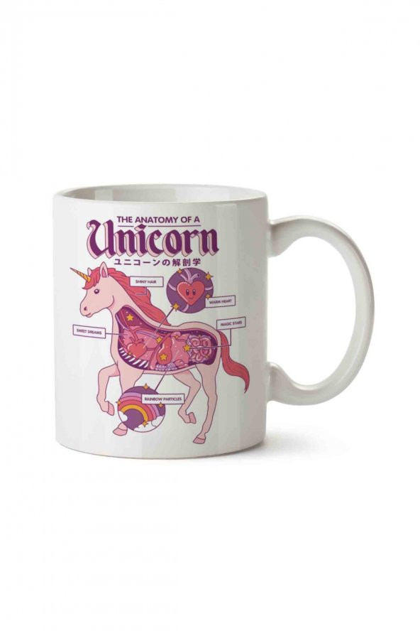 Unicorn Anatomy 2 İki Tarafı Baskılı Kupa Bardak