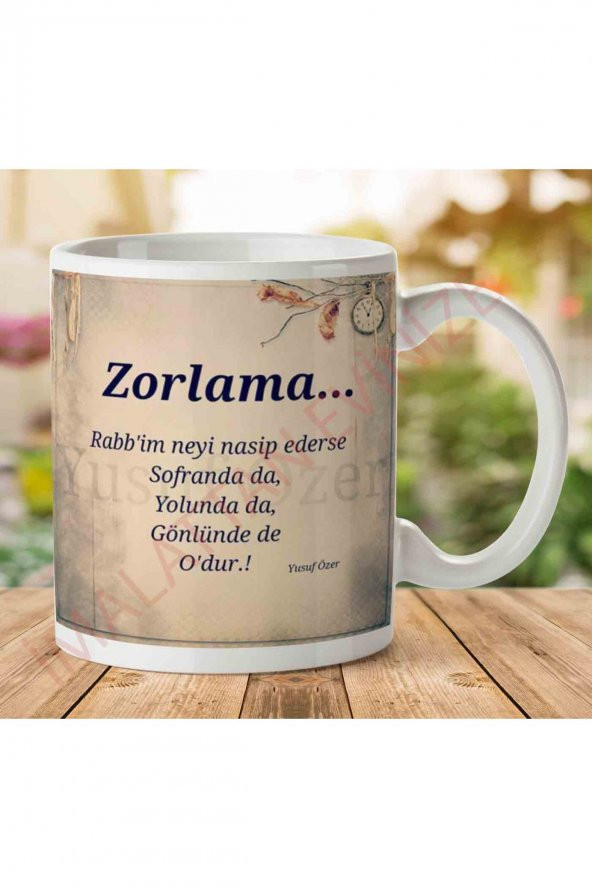 Yusuf Özer Zorlama İki Tarafı Baskılı Kupa Bardak