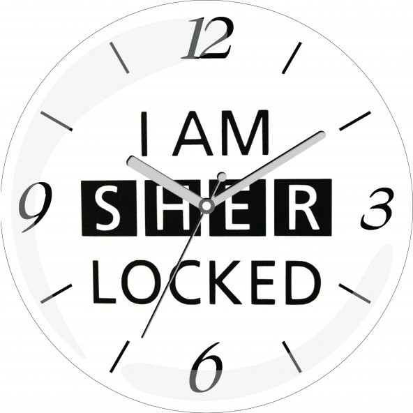 I am Sherlocked Çap 30cm Sessiz Akar Bombeli Gerçek Cam Duvar Saati