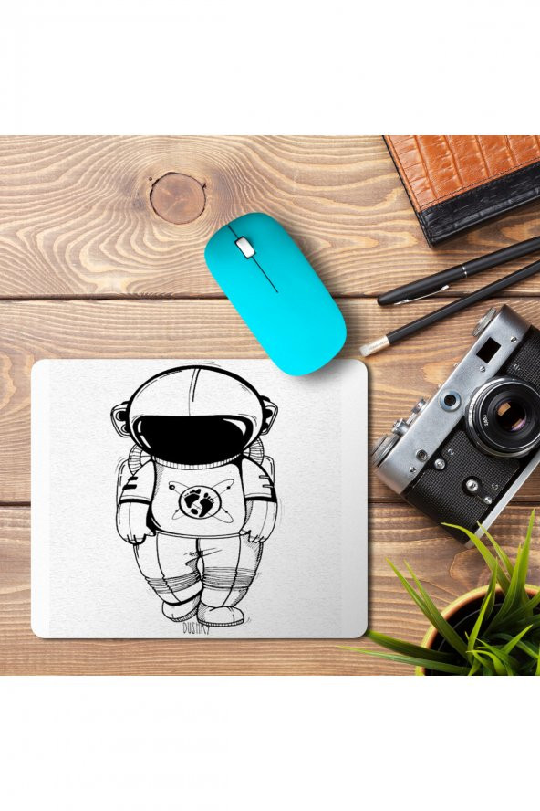 Astronot Ayak İzleri Baskılı Mouse Pad Mousepad