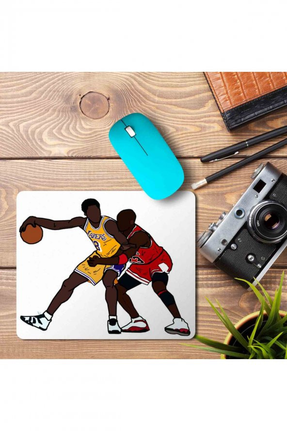 Basketbolcu Kobe Bryant VS Michale Jordan Baskılı Mouse Pad Mousepad