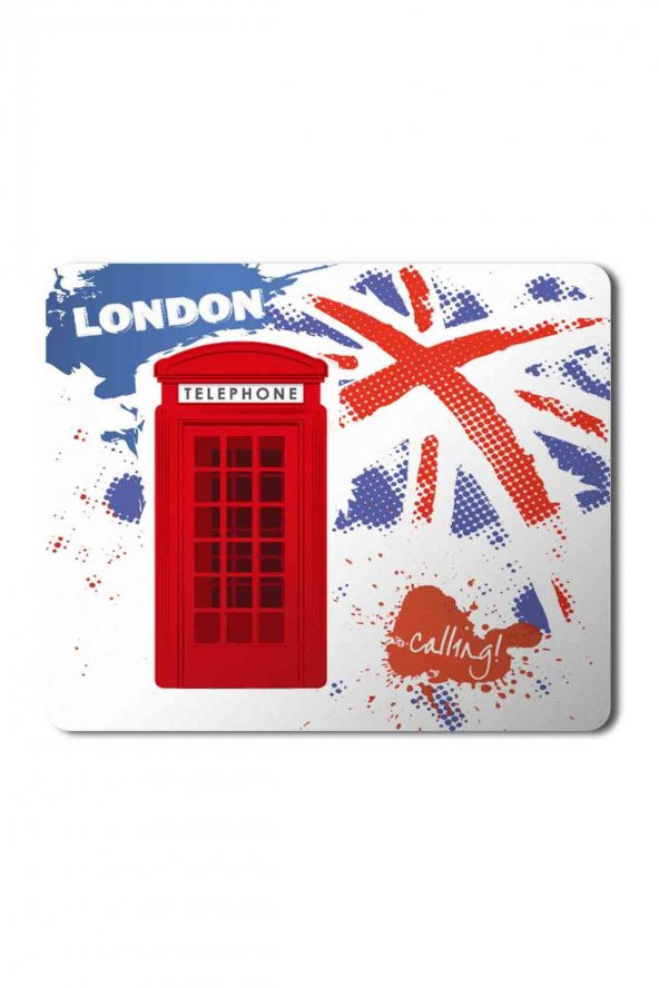 London Street Telephone Booths Baskılı Mouse Pad Mousepad