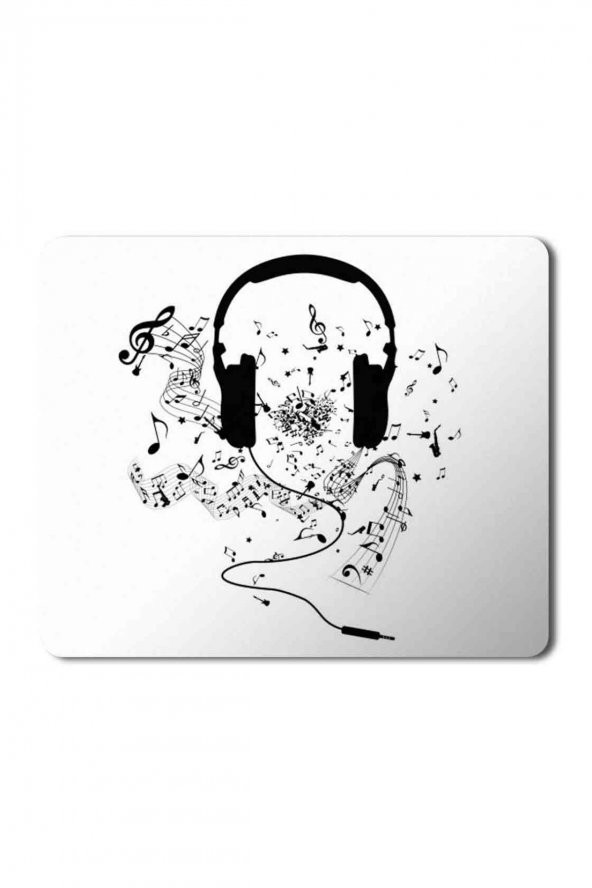 Music Müzik Headphones And Music Notes Baskılı Mouse Pad Mousepad