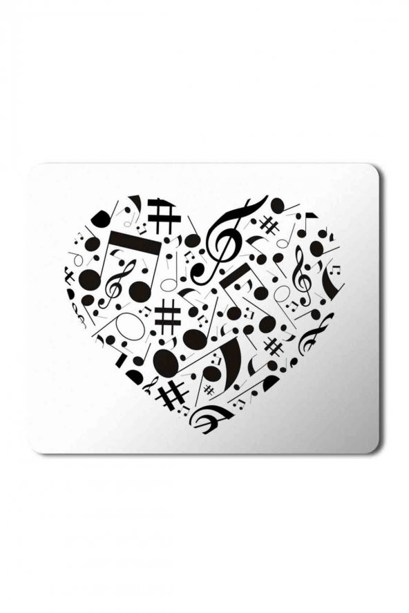 Music Müzik Kalp Nota Baskılı Mouse Pad Mousepad