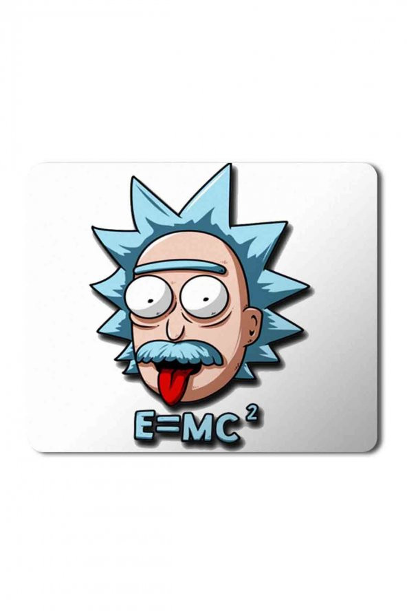 Rick And Morty Einstein E=MC kare Baskılı Mouse Pad Mousepad