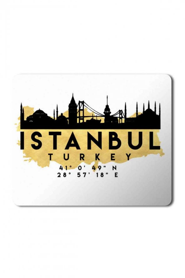İstanbuk Türkiye Koordinatlar  Baskılı Mouse Pad Mousepad