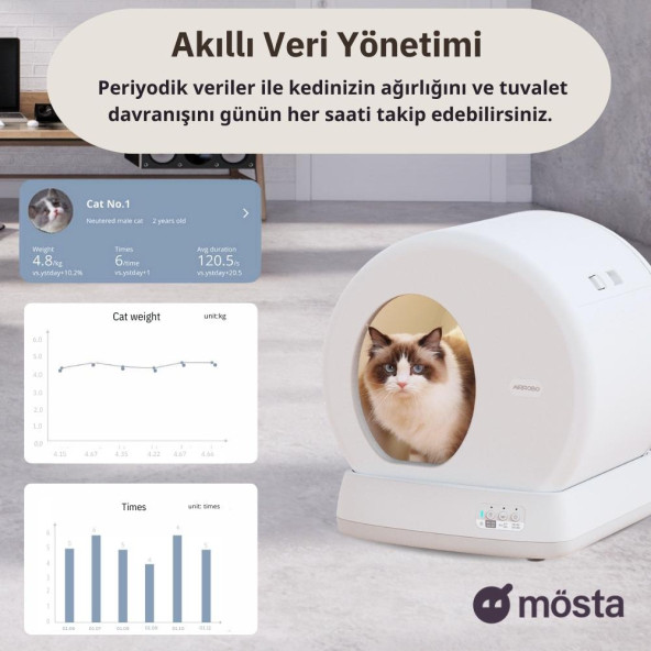 Ubtech Smart Ucat C10 Pro Akıllı Otomatik Kedi Tuvaleti(Yeni Versiyon) - 6
