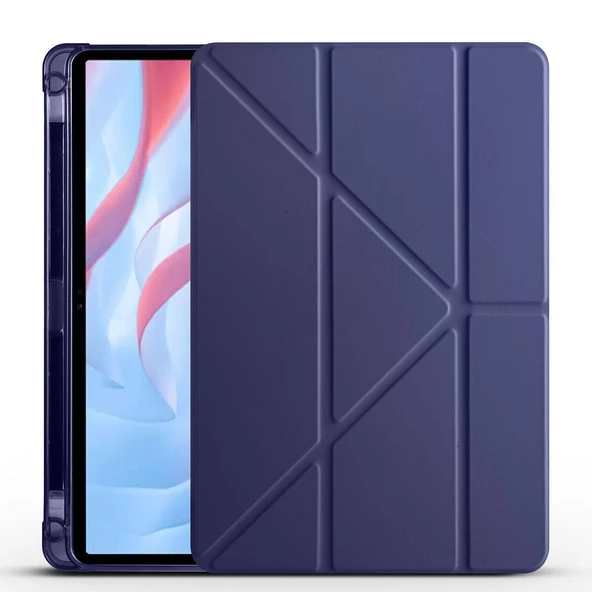 Honor X8 Pro 11.5' Kılıf Tri Folding Kalem Bölmeli Standlı Kılıf - 6