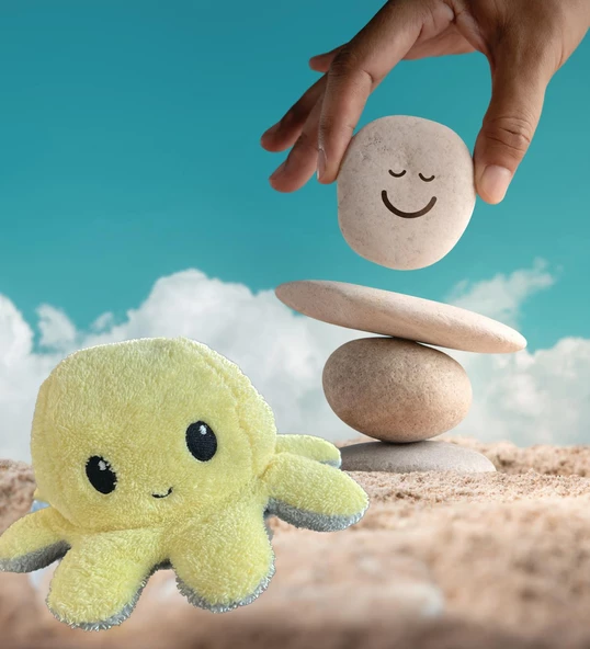 Peluş Çift Taraflı Mood Ahtapot - Ruh Halinizi Dış Dünya ile Paylaşın... - 10
