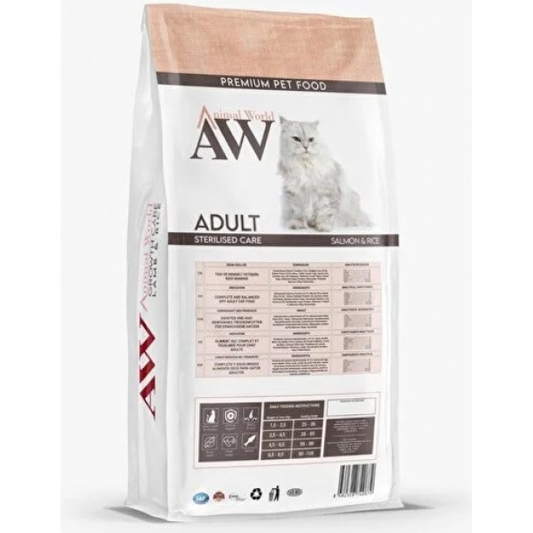Animal World Somonlu Kısırlaştırılmış Kedi Maması 15 kg - 2