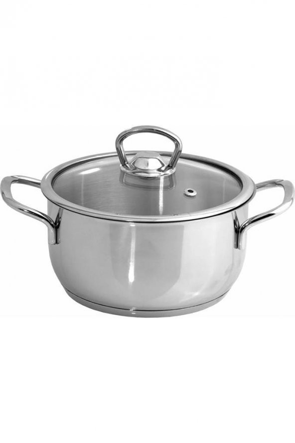 3lü Cam Kapak Metal Kulp 304A Çelik İndüksiyon Güveç Tencere Seti - 2