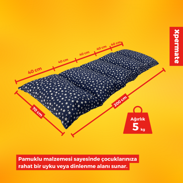 Katlanır Pofuduk Çocuk Minder Bebek Oyun Minderi Bebek Yer Yatağı, Yer Çocuk Yatak Bebek Yer Minderi Lacivert - 2