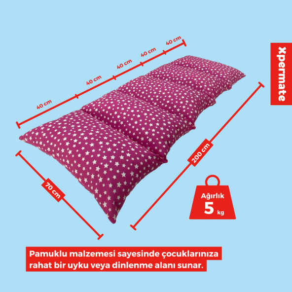 Katlanır Pofuduk Çocuk Minder Bebek Oyun Minderi Bebek Yer Yatağı, Yer Çocuk Yatak Bebek Yer Minderi Pembe - 2
