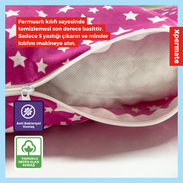 Katlanır Pofuduk Çocuk Minder Bebek Oyun Minderi Bebek Yer Yatağı, Yer Çocuk Yatak Bebek Yer Minderi Pembe - 4