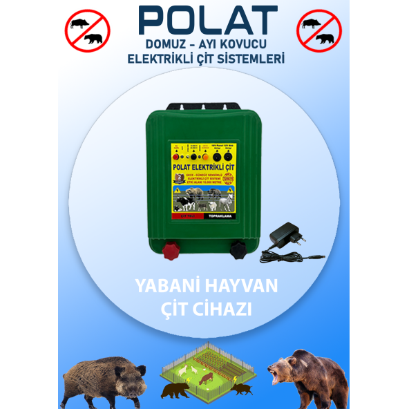 POLAT ELEKTRİKLİ ÇİT CİHAZI GECE GÜNDÜZ SENSÖRLÜ AYAR BUTONLU