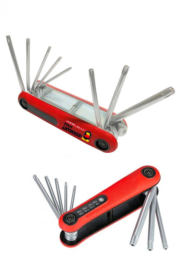 Germany Style 8 in 1  Taşınabilir Katlanır Anahtar Torks Anahtar Alyan Tamir Kiti - 5