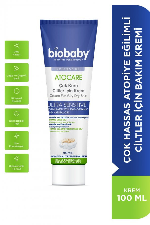 Biobaby Kuru ve Atopik Ciltler İçin Krem 100 ml