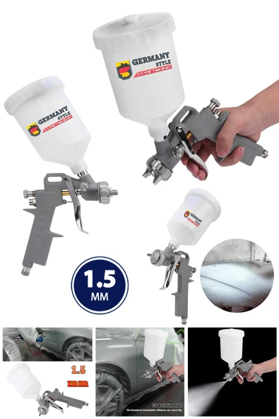 Germany Style Havalı Üstten Depolu Boya Tabancası 1.5 Mm Basınç Ayarlı Havalı Boya Tabancası