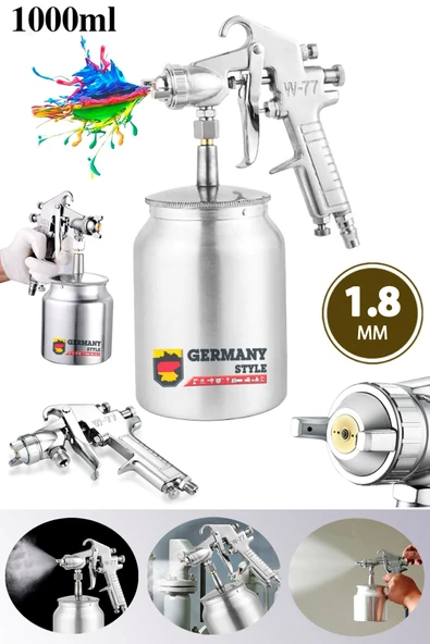 Germany Style  Havalı Alttan Depolu Boya Tabancası 1.8 mm Basınç Ayarlı Havalı Boya Tabancası