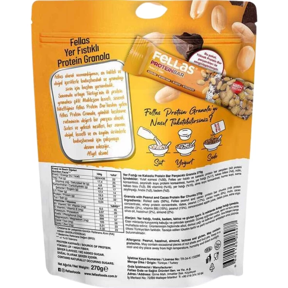 Granola - Yer Fıstığı & Protein Bar Parçacıklı 270g - 2