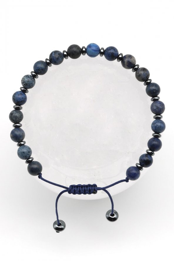 Dumortierite Doğal Taş Makrome Örme Bileklik ürün görseli