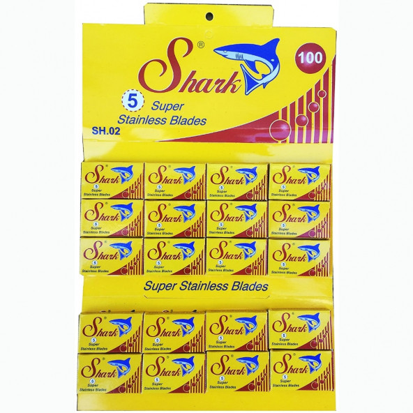 Shark Super Stainless Tıraş Bıçağı 100 Adet Çift Taraflı Yaprak Jilet