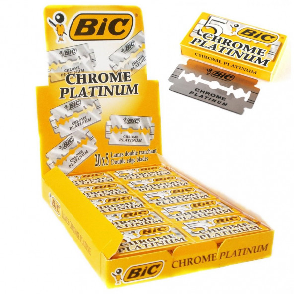 Bic Chrome Platinum Tıraş Bıçağı, Çift Taraflı Yaprak Jilet 50-100-200 Adet Seçenekli