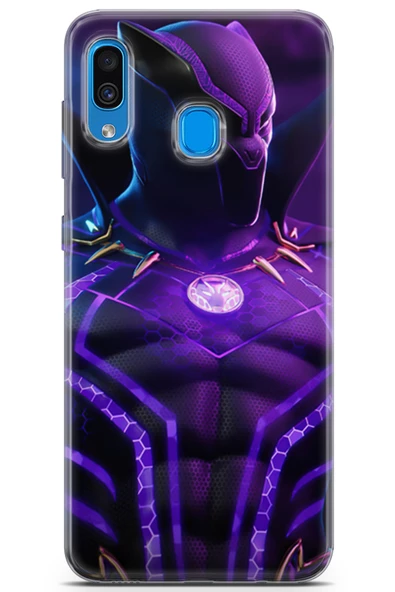 Samsung Galaxy A20 Uyumlu Kılıf Dc 13 Mor Panter Fortnite Case Kapak Mor