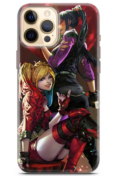 Apple iPhone 12 Pro Uyumlu Kılıf Dc 17 Harley & Punchline Yumuşak Kılıf Siyah