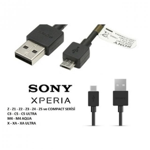 Sony XPERİA Z Z1 Z2 Z3 Z4 Z5 Compact Şarj ve Data Kablosu