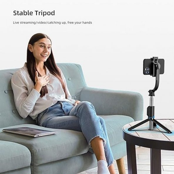C01 Çok Amaçlı Selfie Çubuğu Masa Üstü Tripod Kumandalı Selfie 360 Derece Dönebilir 107 Cm - 5