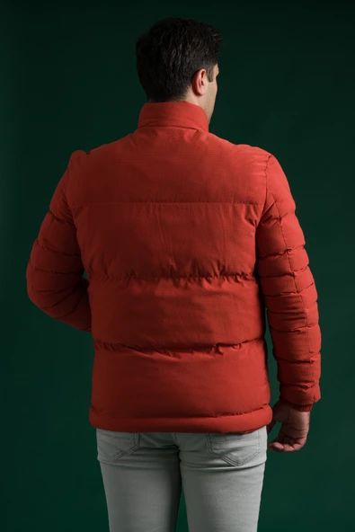 Slimfit Çıtçıt Ve Fermuar Kapamalı Dik Yaka Kolları Lastikli Astarlı Yan Cepli Erkek Kısa Mont - 5