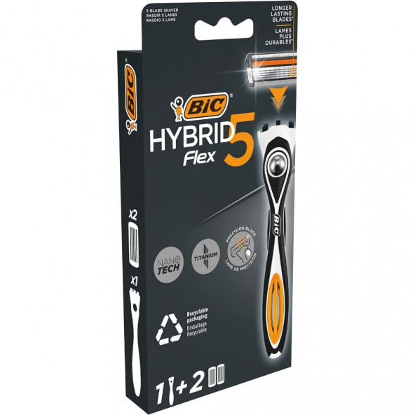 Bic Hybrid Flex 5 Tıraş Bıçağı 1 Sap + 2 Yedek Başlık