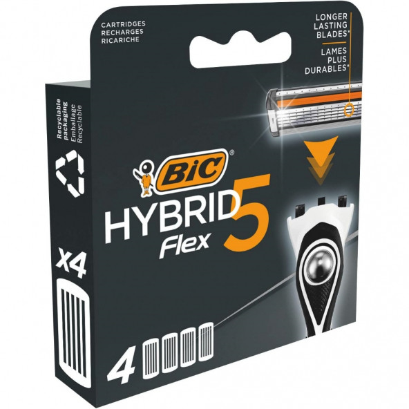 Bic Hybrid Flex 5 Tıraş Bıçağı 4'lü Yedek Başlık 1-3-5 Adet Seçenekli