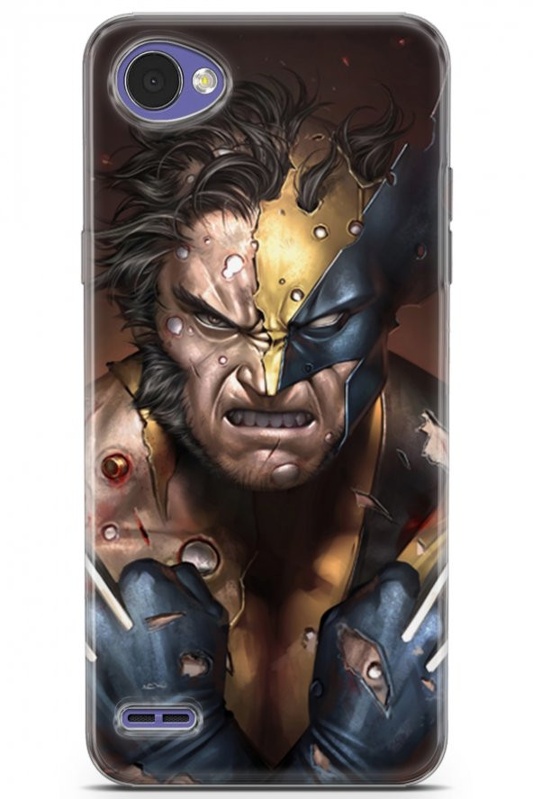 LG Q6 Uyumlu Kılıf Dc 03 Wolverine Arka Kapak Gold
