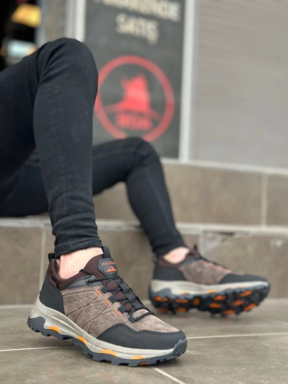 BA0320 Kalın Termo Taban Siyah Turuncu Erkek Trekking Outdoor Ayakkabı ürün görseli 1