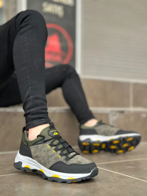 BA0320 Kalın Termo Taban Yeşil Erkek Trekking Outdoor Ayakkabı ürün görseli 1