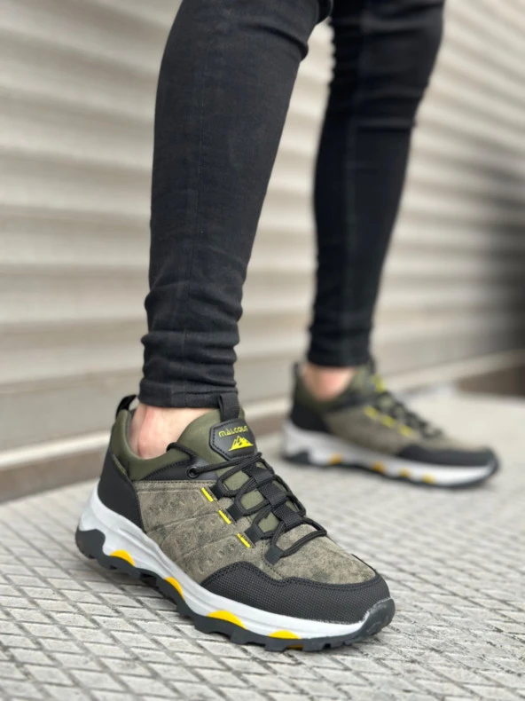 BA0320 Kalın Termo Taban Yeşil Erkek Trekking Outdoor Ayakkabı - Resim 2