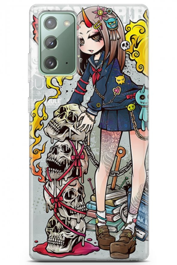 Samsung Galaxy Note 20 Uyumlu Kılıf Anime 01 Do You Hold Telefon Kılıfı Gri