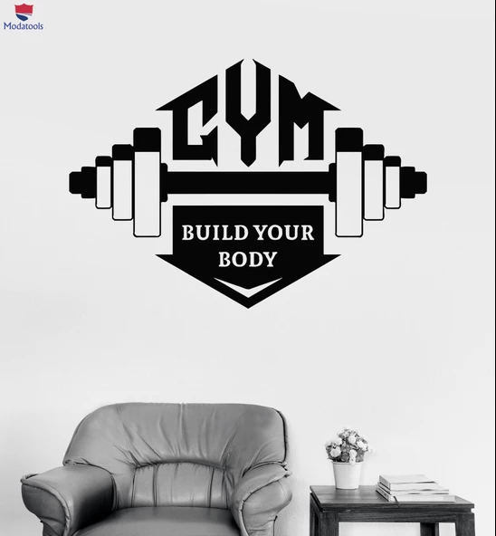 Oturma Odası, Ofis, Dükkan Duvar Sticker Spor Salonu Alıntı Vücut Geliştirme Fitness Spor Motivasyon Çıkartmaları Benzersiz Hediyelik - 1