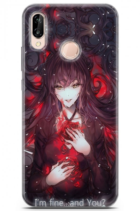 Huawei P20 Lite Uyumlu Kılıf Anime 18 Im Fine Parlak Kılıf Siyah