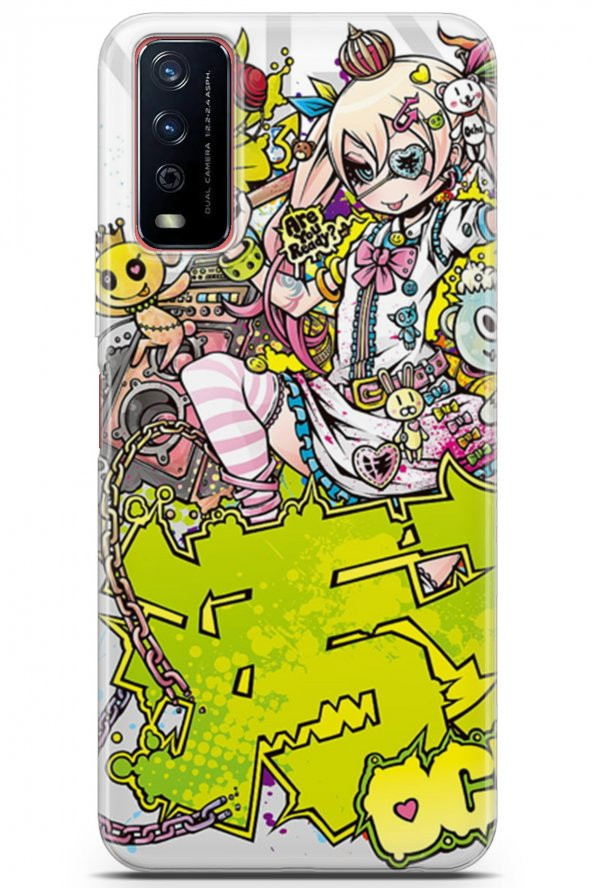 Vivo Y12s Uyumlu Kılıf Anime 09 Are U Ready UV Kılıf Sarı - 1