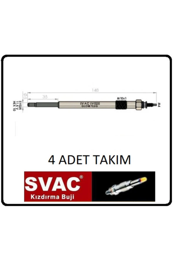 Kızdırma Buji Jumper 2.2hdi Transit V184 2.2-2.4tdci S-max -4 Ad. Takım Sv025 4612191