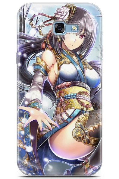 Samsung Galaxy A7 2017 Uyumlu Kılıf Anime 19 Kostümlü Kız Tam Koruma Kılıf Açık Mavi