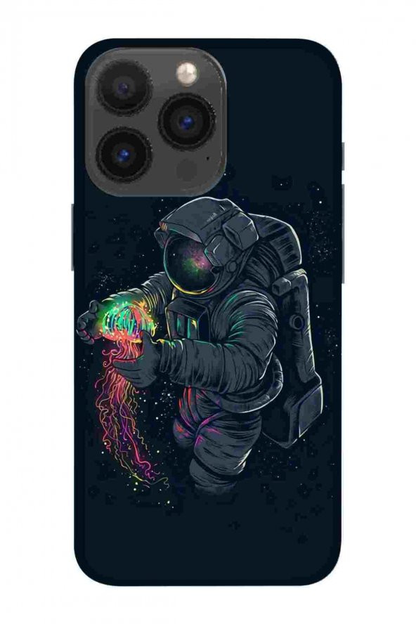 Apple İphone 15 Pro Kılıf Baskılı Desenli Silikon- Astronot