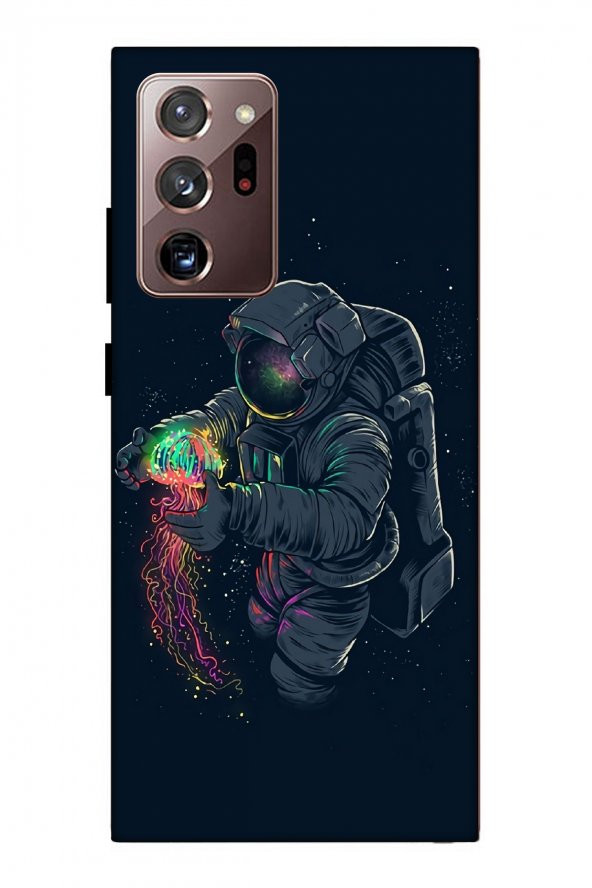 Samsung Galaxy Note 20 Ultra Kılıf Baskılı Desenli Silikon- Astronot