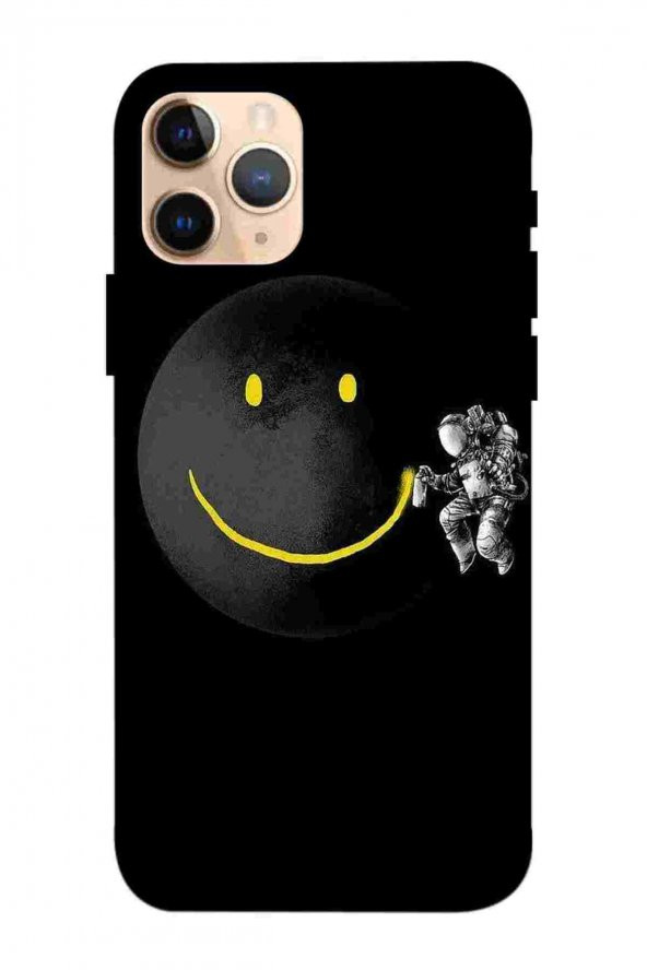 Apple İphone 11 Pro Kılıf Baskılı Desenli Silikon- AstronotEmoji